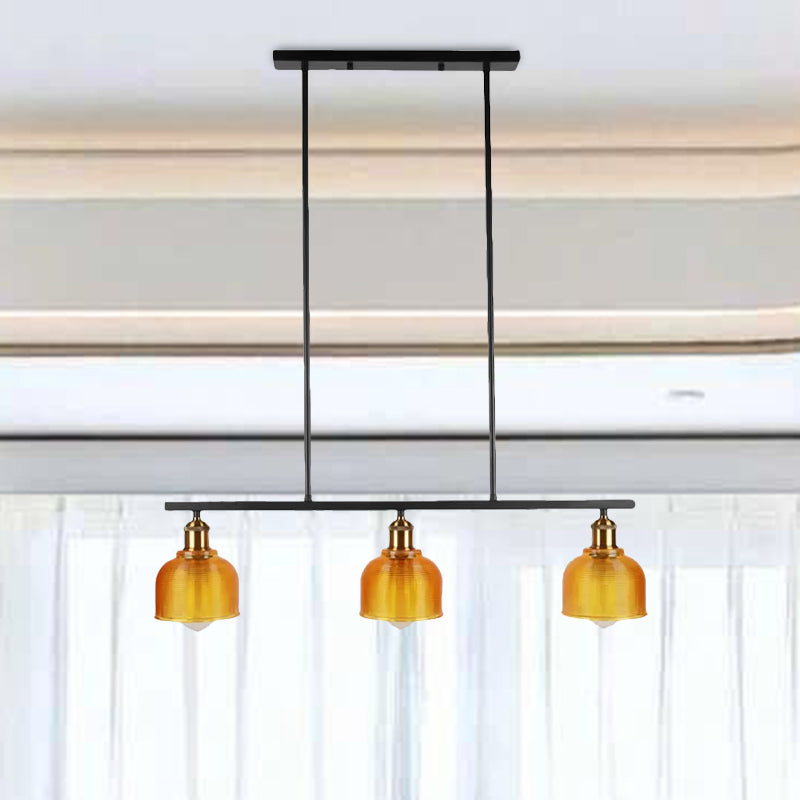 Illuminazione a ciondolo a 3 luci nere industriale rosso/giallo/blu lampada isola di isola