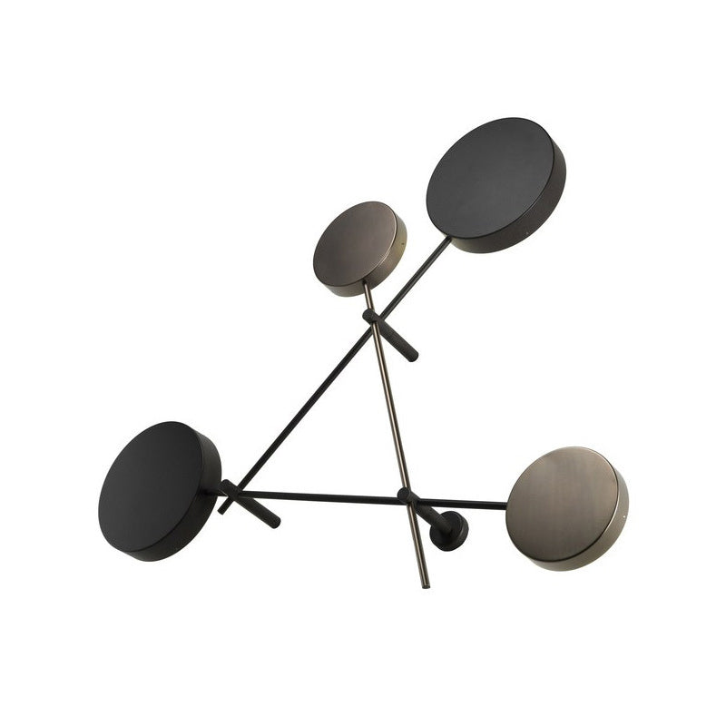 Ronde wandlicht Minimalistisch acryl LED 4 Lichten Zwarte wandonderzoek in warm/wit licht