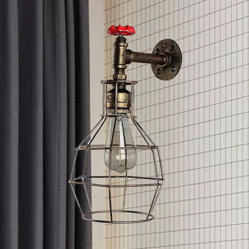 Globe Caged Corridor Wall Light Schaft