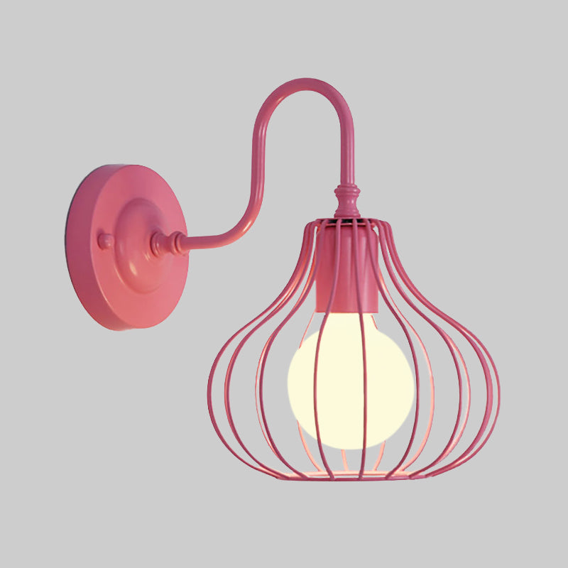 1 leichte Zwiebel Wandleuchte Licht Loft Style Schwarz/Weiß Metallic Mini Wandbeleuchtung mit Schwanenhalsarm für Schlafzimmer