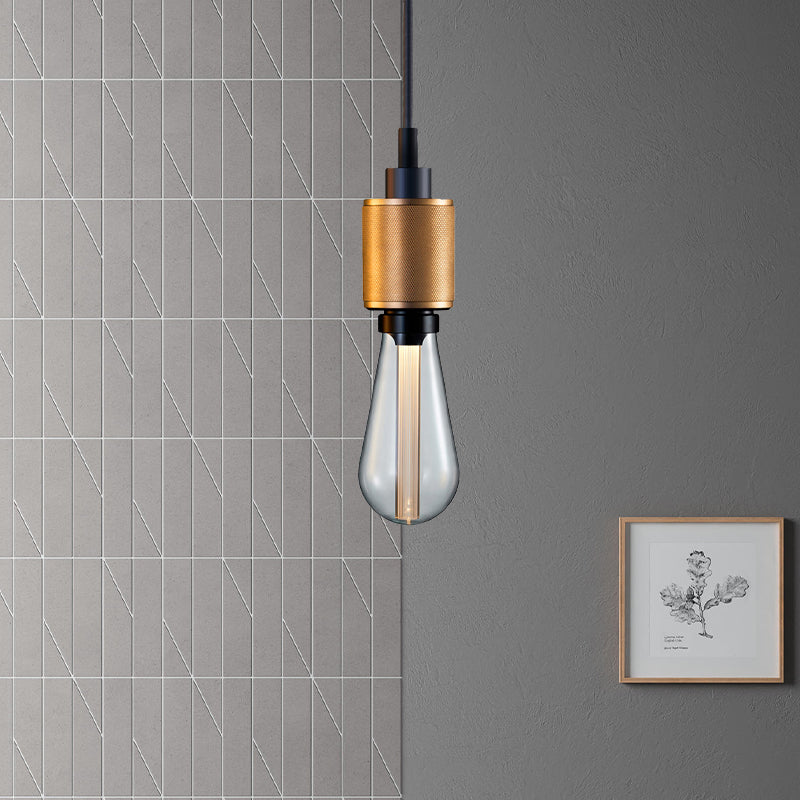 Metallic Open Bulb Pendant Lighting Retro Industrial 1 Light Restaurant Hanging Lamp in Black/Silver