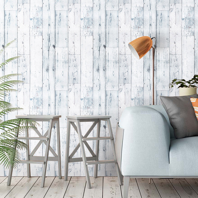 Self Sticking Rustic Wood Wallpaper Grey-Green Easy Peel Off Wall Art for Living Room