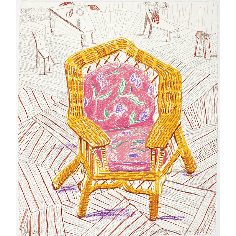 Pink-Yellow Chair Painting Mural Still Life Art Waterproofing Wall Decor for Living Room