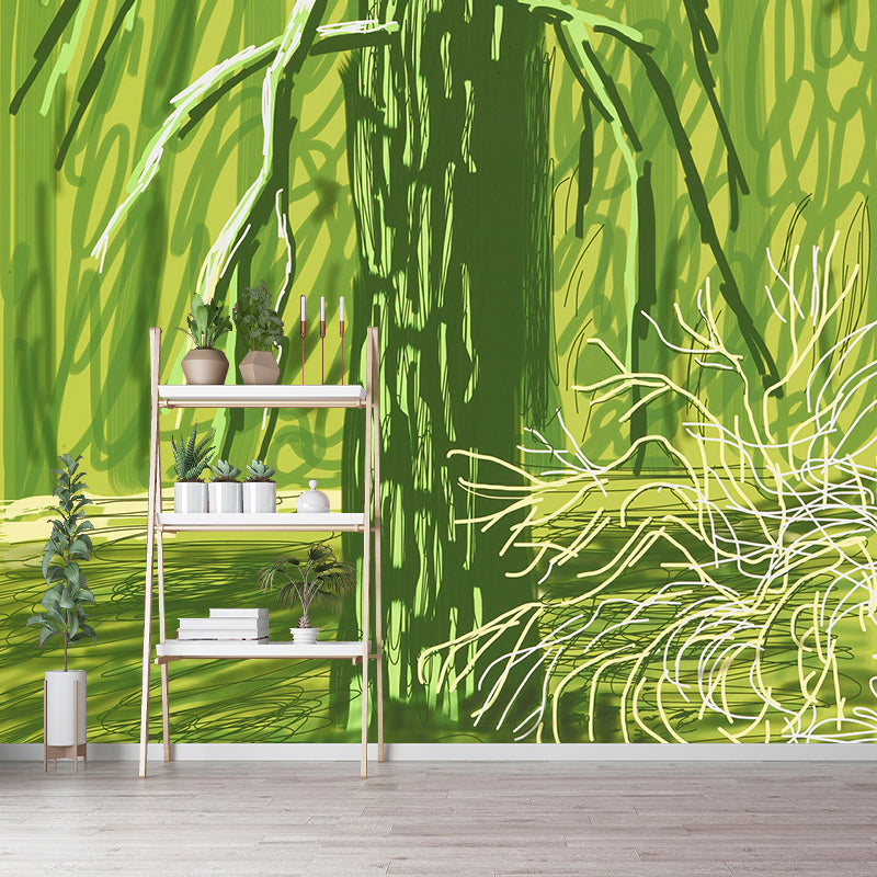 Bare Tree Trunk Wall Murals Artistry Stain Resistant Bedroom Wall Decoration, Custom Made