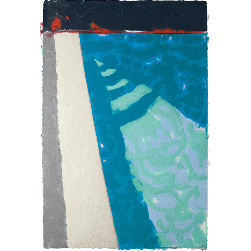 Smooth Big Blue-White Mural Artistry Alongside the Swimming Pool Wall Covering, Custom Print
