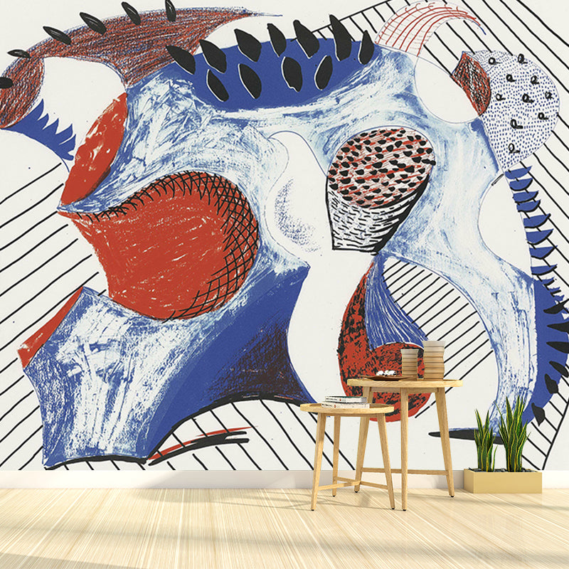 Stain Resistant Abstract Mural Wallpaper Customized Artistic Wall Decor for Living Room
