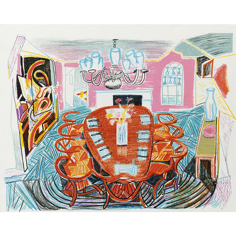 Enchanting Dining Room Wall Mural for Accent Wall Pencil Drawing Wall Covering, Custom Made