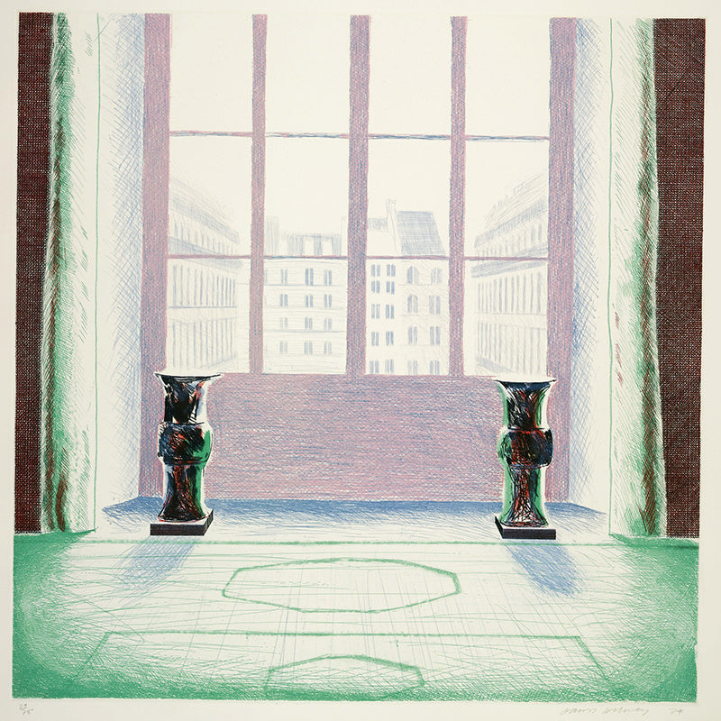 Artistic French Window Painting Murals Non-Woven Washable Green-White Wall Decor for Home