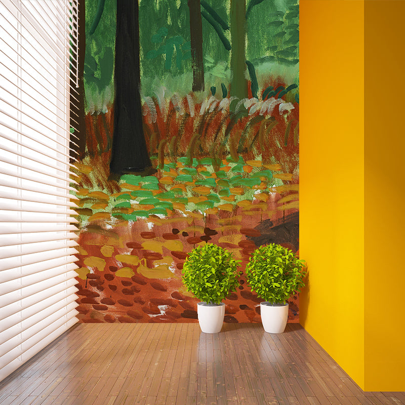 Orange-Green Woldgate Woods Mural Wallpaper Waterproofing Wall Art for Home Gallery