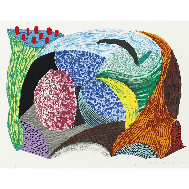 Beautiful Blue Hang Cliff Murals for Living Room Hockney Art Works Wall Decor, Custom-Printed