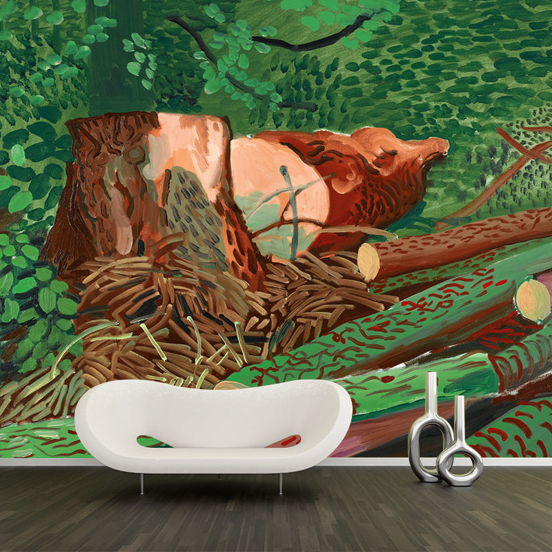 Whole Logged Wood Wallpaper Murals Stain-Resistant Artistic Bedroom Wall Covering