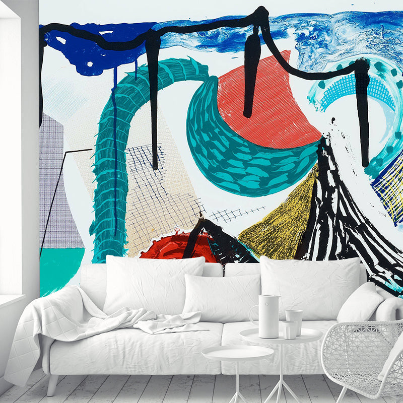 Catherines Walk Mural Wallpaper Red-Blue-Green Contemporary Wall Art for Bedroom