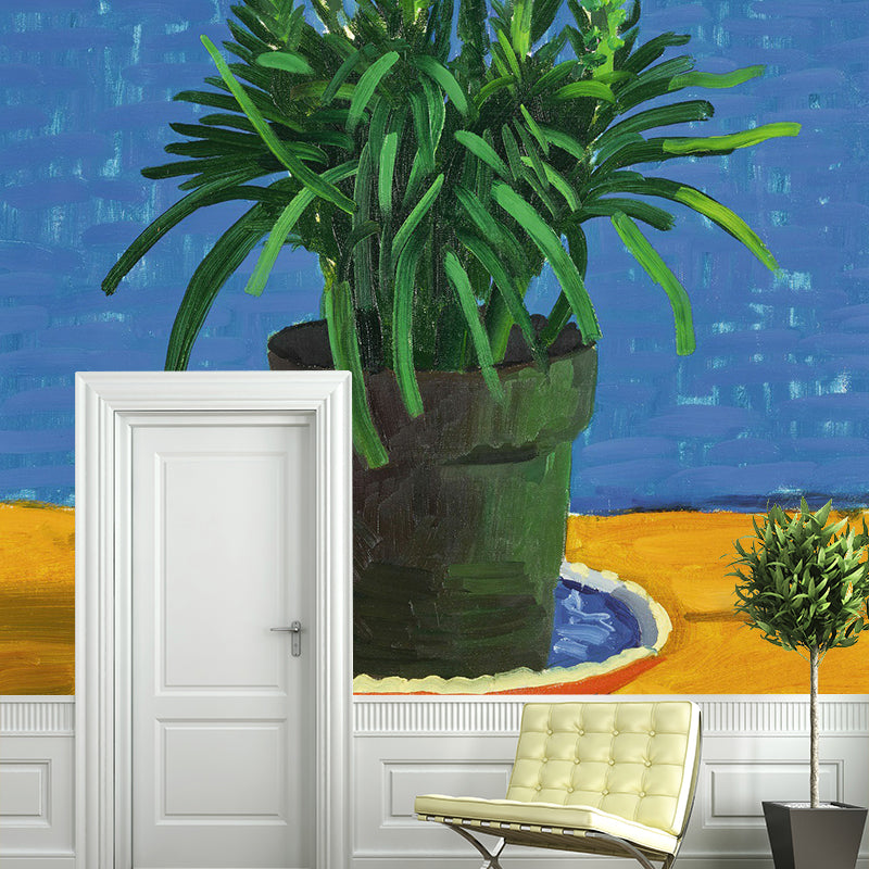 Moisture Resistant Flower Mural Decal Custom Size Artistry Wall Decor for Corridor