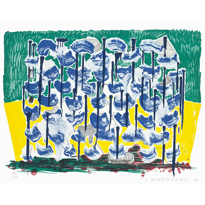 Slow Forest Wall Paper Murals Blue-Yellow-Green Wall Decoration for Home Gallery
