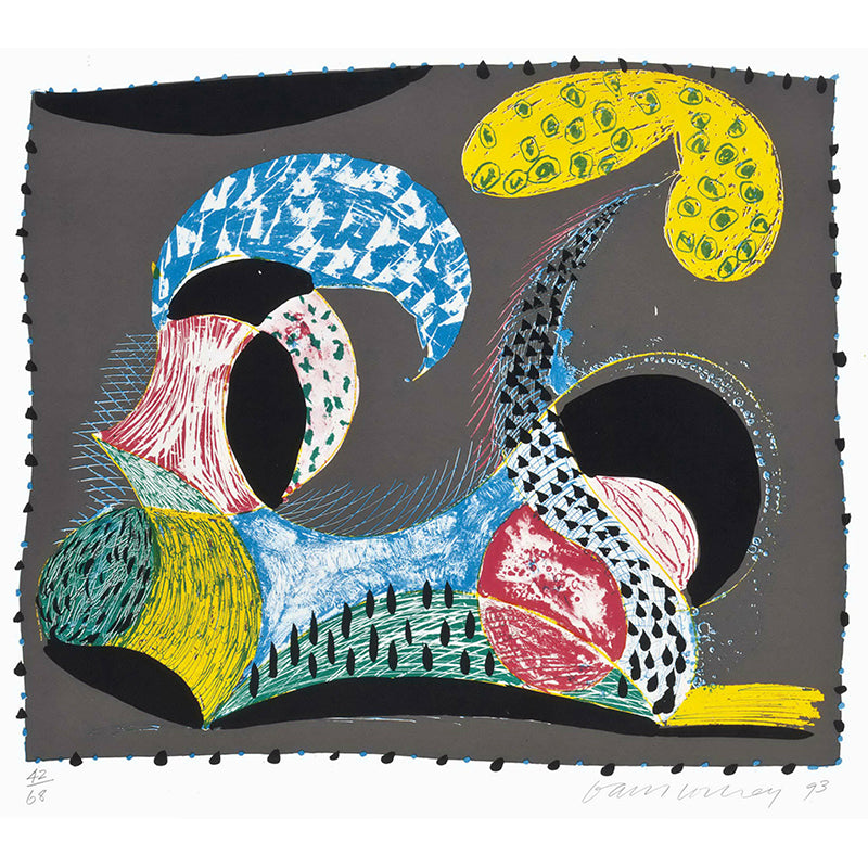 Abstract Landscape Wallpaper Murals Pop Art Non-Woven Material Wall Decor in Blue-Grey-Yellow