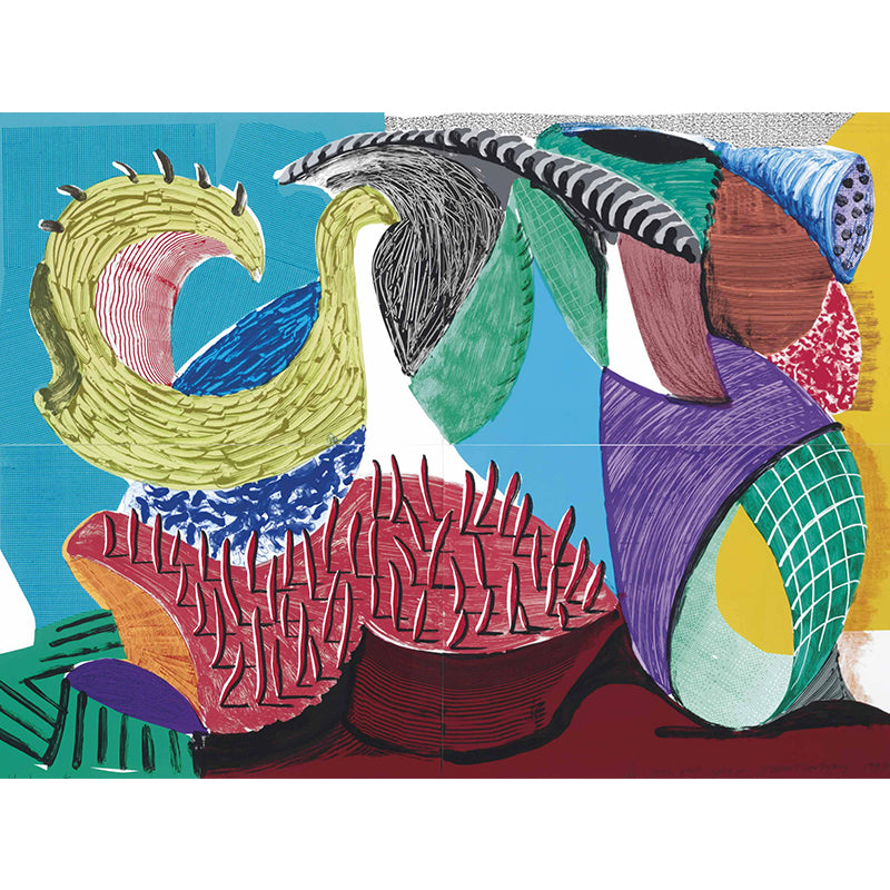Abstract Art Wall Murals Contemporary Non-Woven Cloth Wall Decor in Red-Yellow-Blue-Green