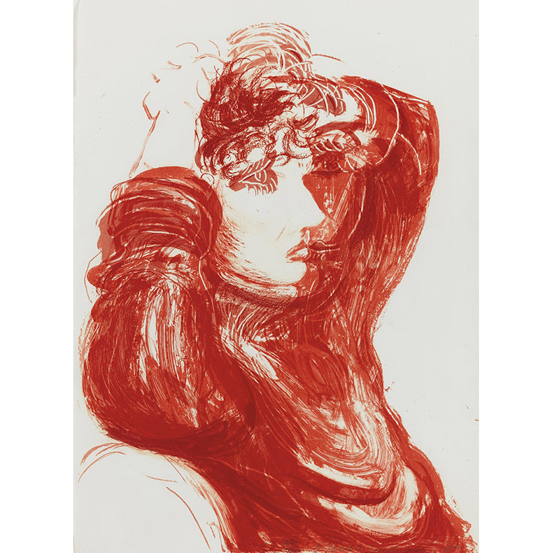 Hockney Painting Red Celia Murals Artistry Stain Resistant Bedroom Wall Decor, Made to Measure