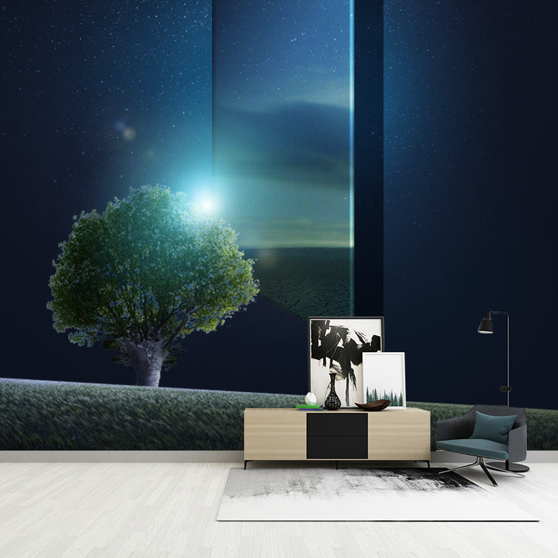 Photography Moon and Tree Murals Large Wall Art for Living Room, Customized Size