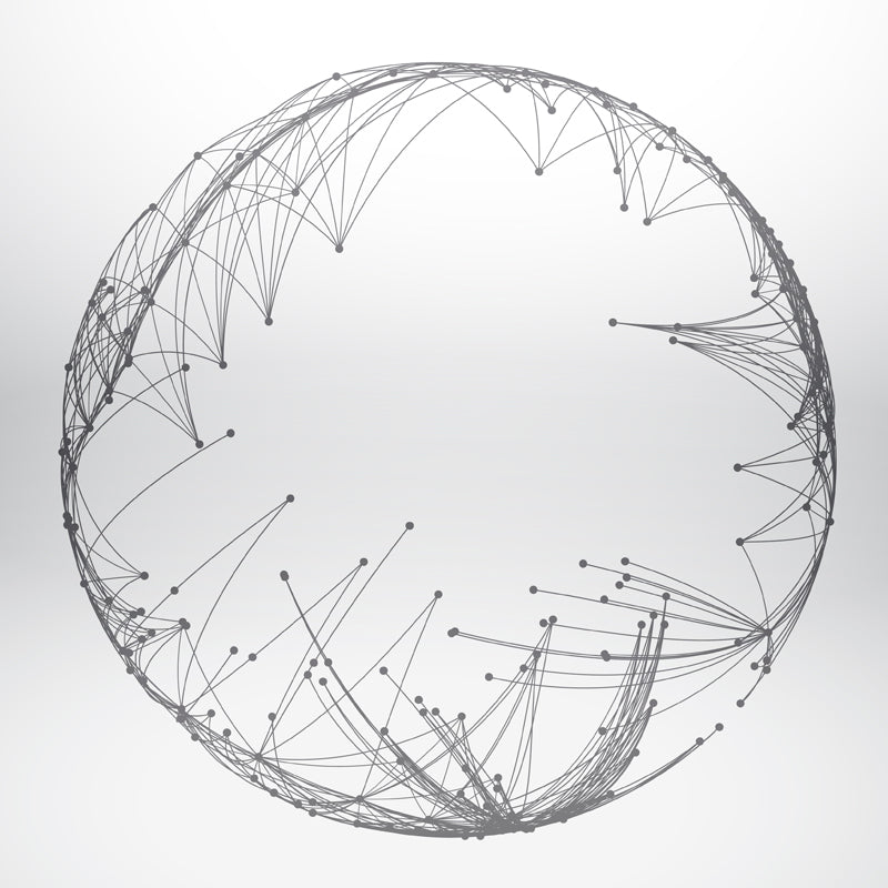 Grey-White Sketch Circle Mural Waterproofing Wall Covering for Living Room, Made to Measure