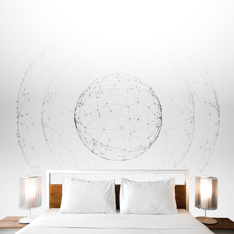 Illustration Web Globe Murals Large Wall Art for Living Room, Custom Size Available