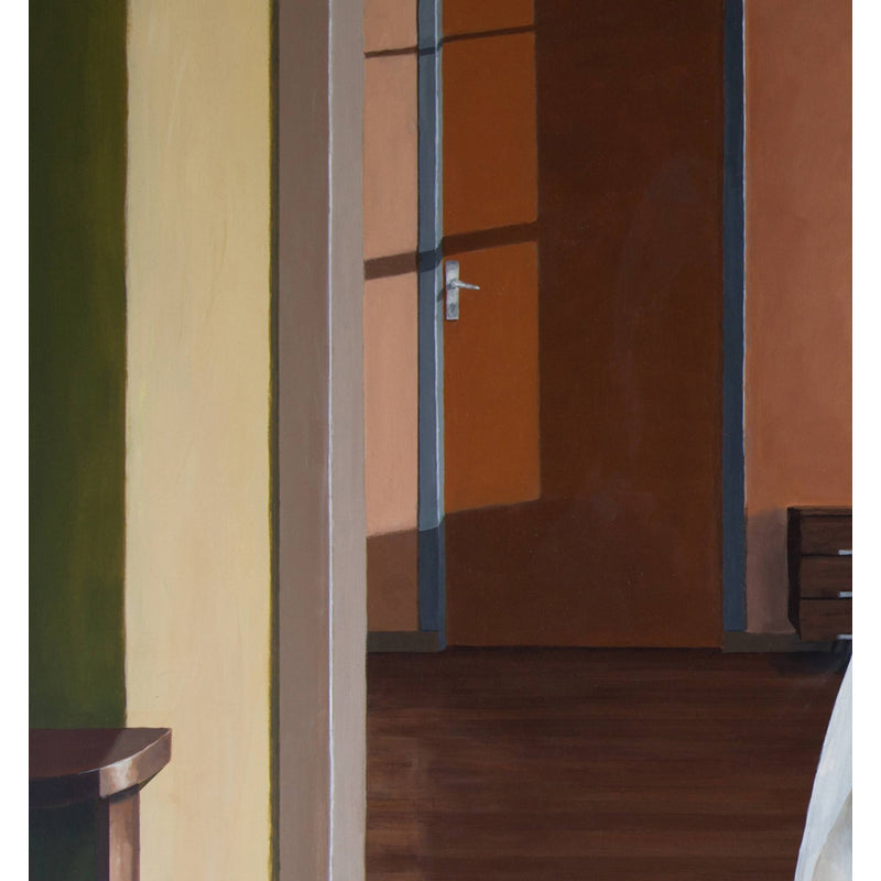 Full-Size Closed Door Mural in Brown Non-Woven Fabric Wall Art, Washable, Custom Made