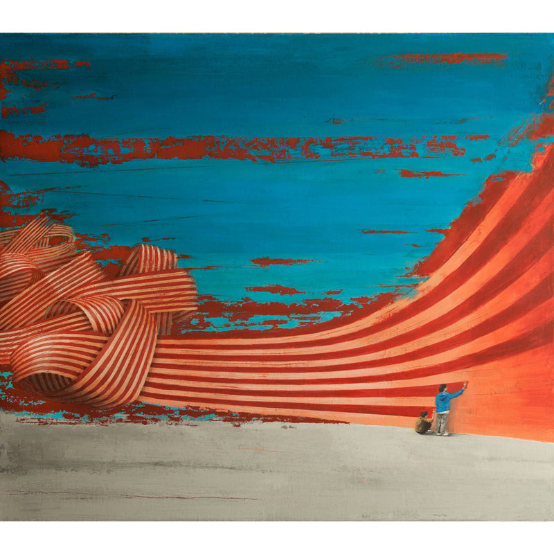 Orange-Blue Graffiti Wallpaper Mural Washable Art Deco Living Room Wall Covering