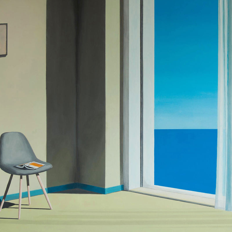 Full Size Artistry Mural Wallpaper Blue-Brown A Room with A View Painting Wall Decor, Custom Made