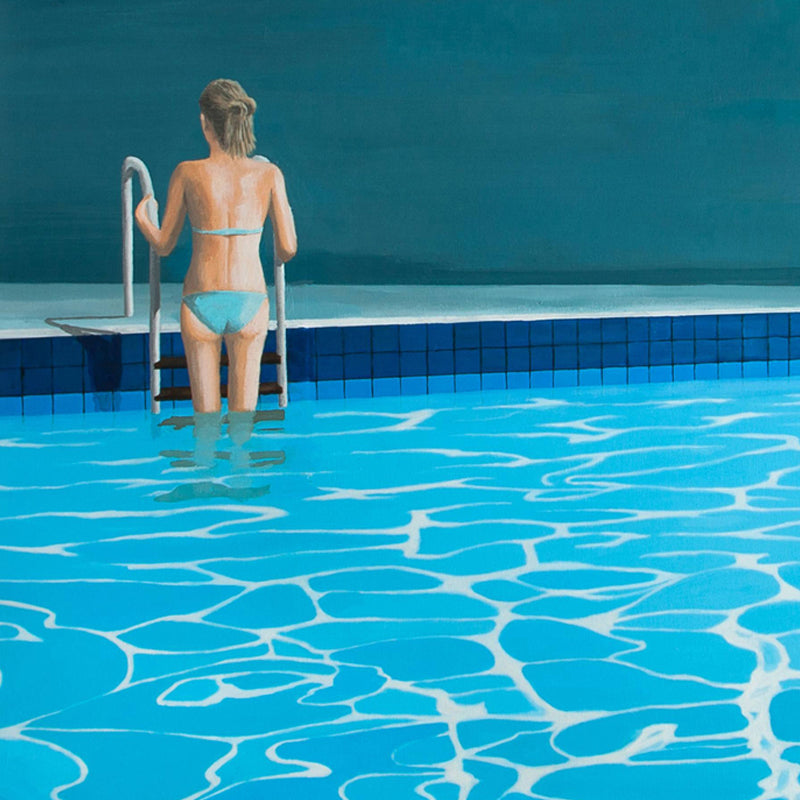 Blue Swimming Pool Wallpaper Mural Stain-Proof Modern Art Living Room Wall Decoration