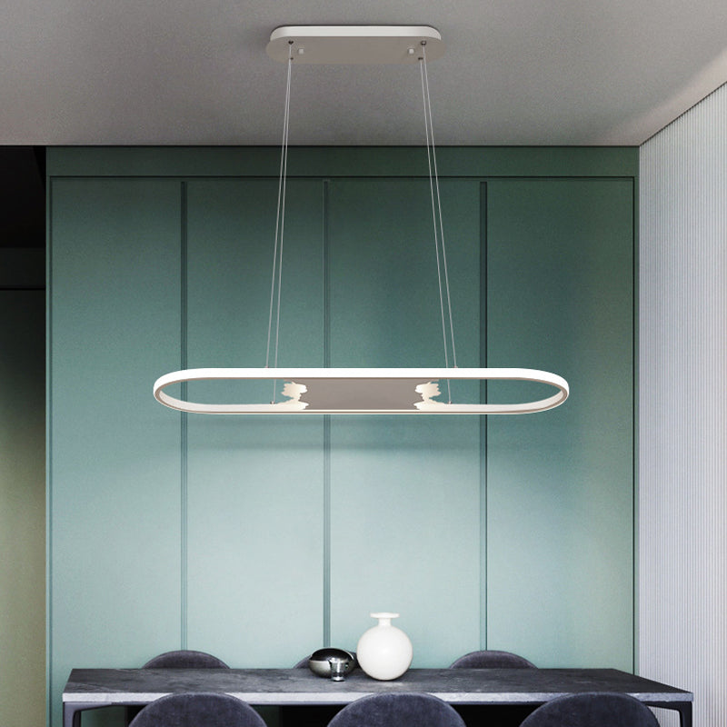 Pargante de suspensión ovalada de 35.5 "/47" de ancho LED de comedor acrílico LEDTING LEACHING en luz cálida/blanca/natural