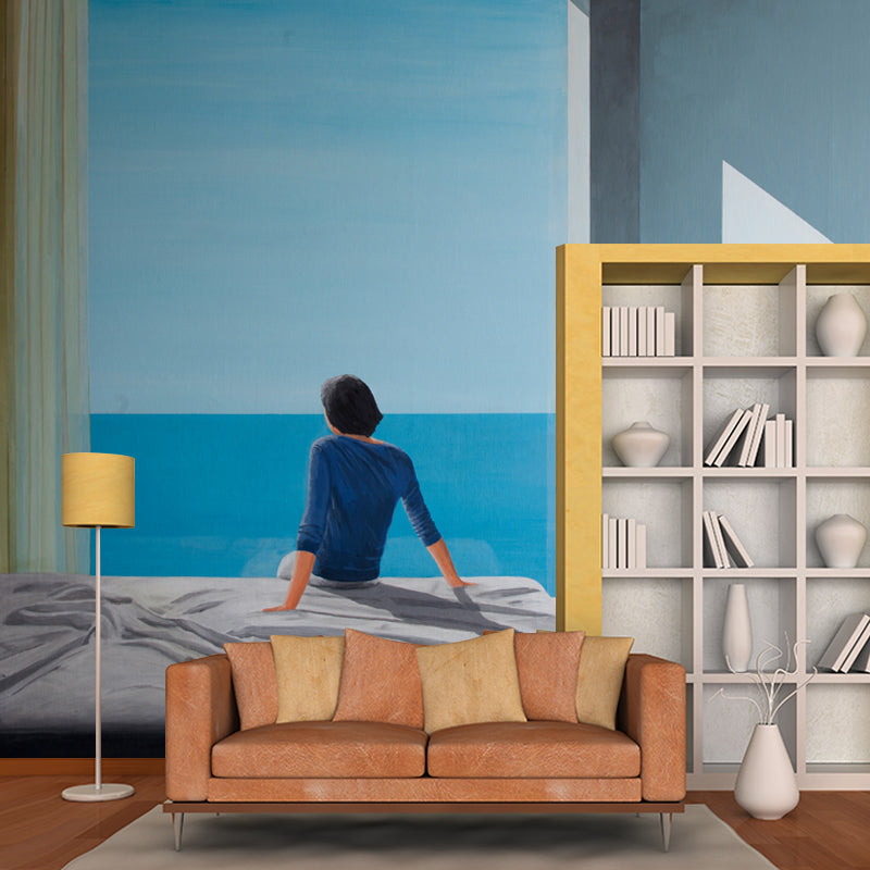 Comeback to the Seaside Mural Artistic Moisture Resistant Bedroom Wall Decor, Optional Size