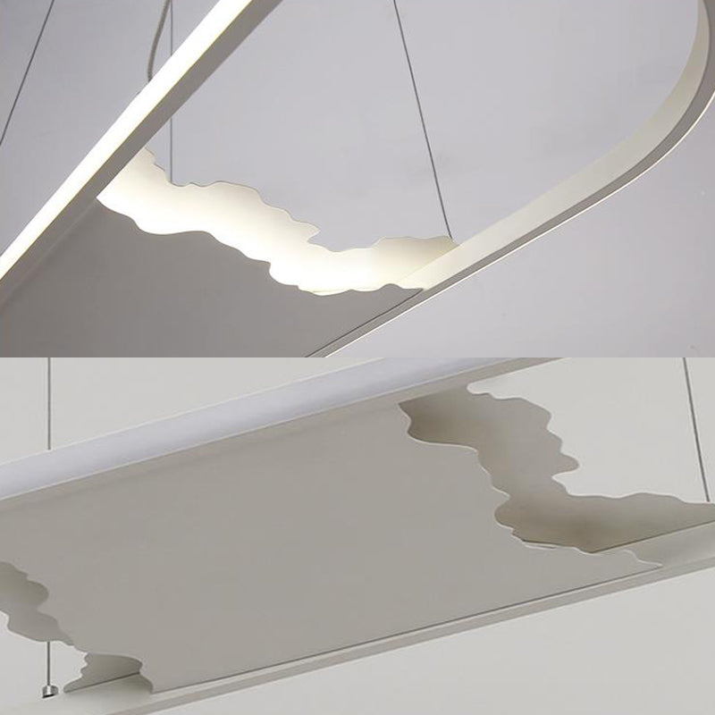 Pargante de suspensión ovalada de 35.5 "/47" de ancho LED de comedor acrílico LEDTING LEACHING en luz cálida/blanca/natural