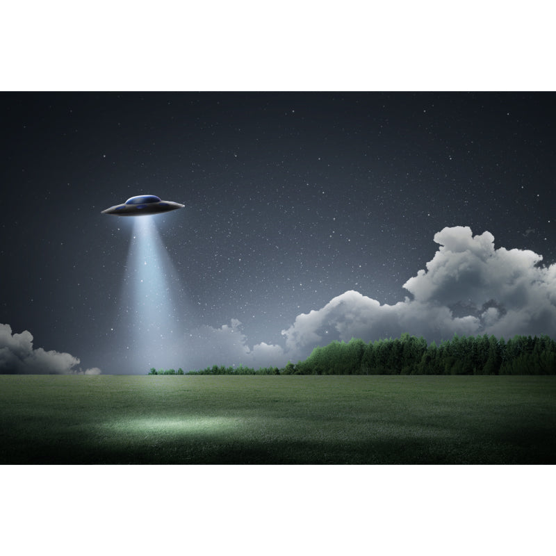Photography Landing UFO Mural Wallpaper Whole Fictional Wall Decor for Bedroom, Custom Made