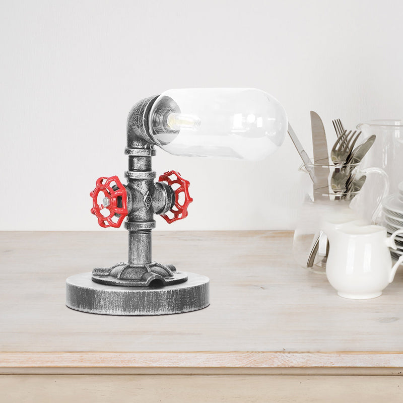 1/4/5-Bulb-Kapsel Schatten Tisch Liging Industrial Clear/Bernstein Glas Nachtlampe für Schlafzimmer