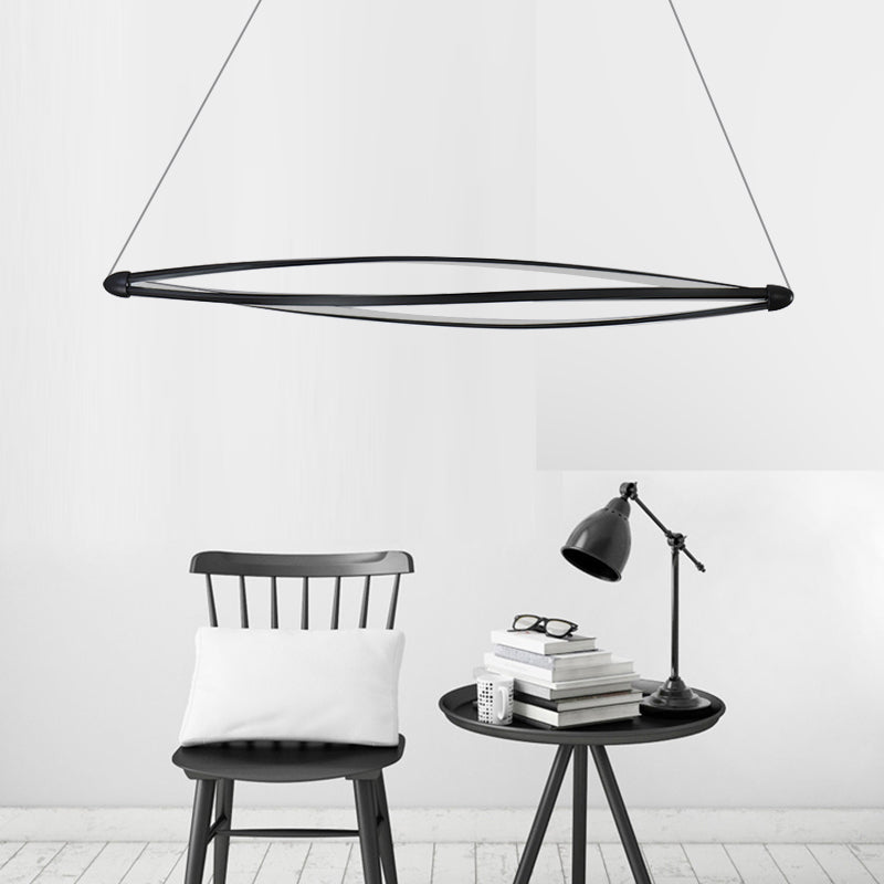 Kit de lámpara colgante en espiral LED acrílico moderno colgante de techo negro/blanco en luz cálida/blanca/natural