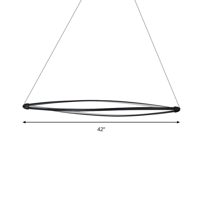 Kit de lampe suspendue en spirale Pendentif à plafond noir à LED moderne dans la lumière chaude / blanc / naturel