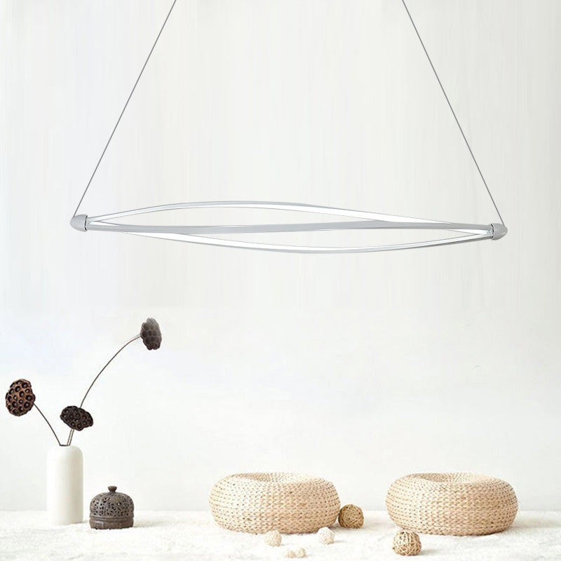 Kit de lámpara colgante en espiral LED acrílico moderno colgante de techo negro/blanco en luz cálida/blanca/natural