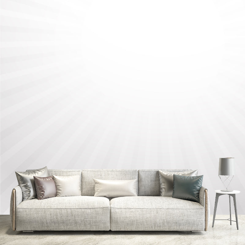 Black-White Sunburst Wallpaper Murals Moisture Resistant Wall Covering for Living Room