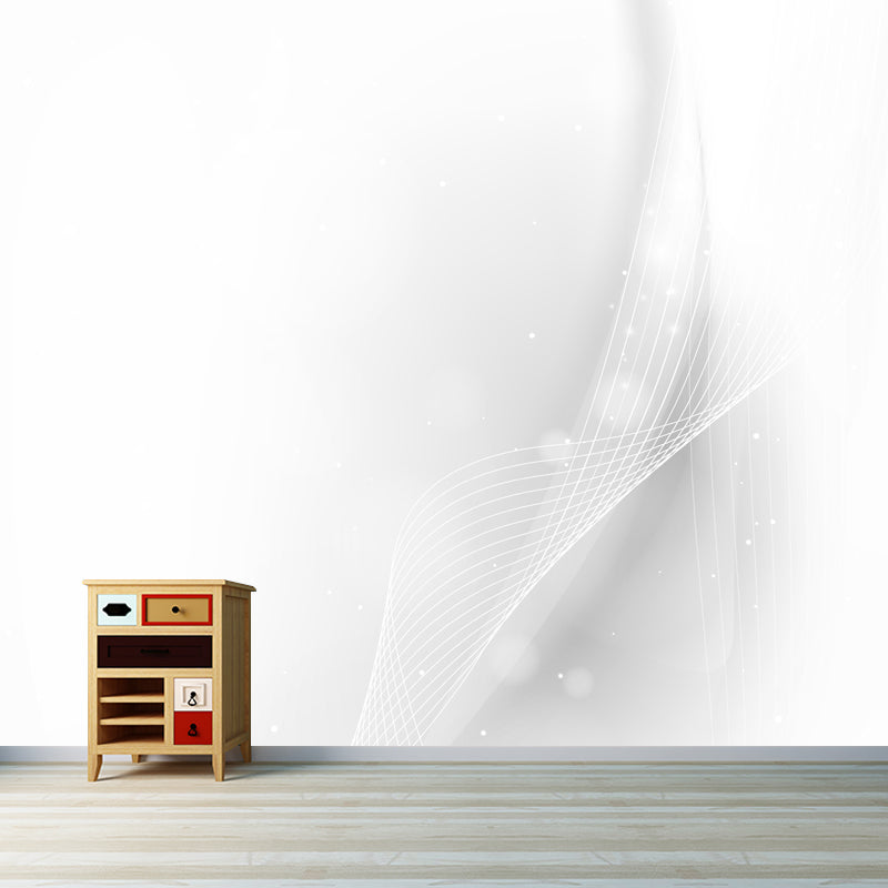 Calla Lily Abstract Wall Mural Minimalism Non-Woven Cloth Wall Art in Black and White