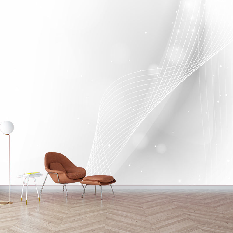 Calla Lily Abstract Wall Mural Minimalism Non-Woven Cloth Wall Art in Black and White