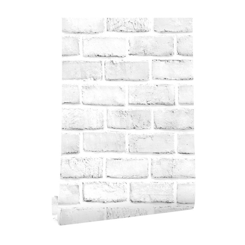 White Brick Effect Wallpaper Roll Easy Peel Off Wall Decor for Home, Self Sticking