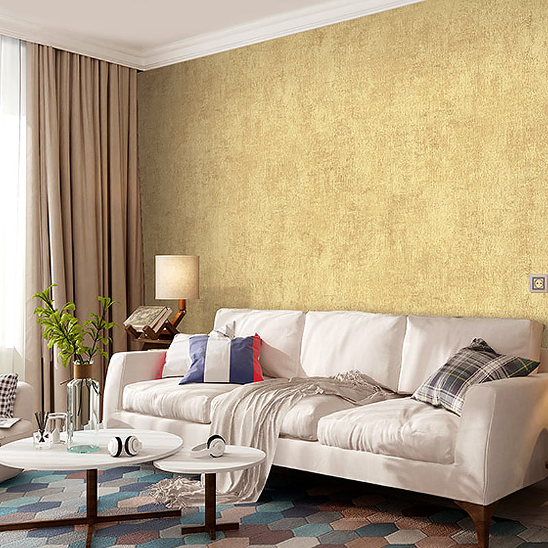 Non-Woven Gold Wallpaper Minimalist Solid Wall Decor for Living Room, 33' L x 20.5" W