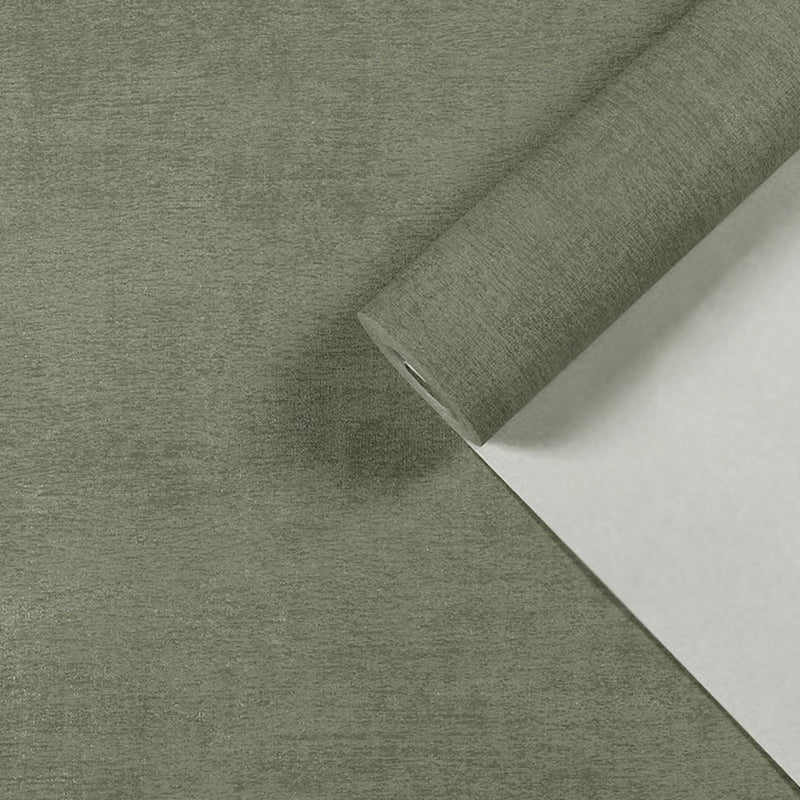 Blackish Green Vintage Wallpaper Roll 33' L x 20.5" W Solid Wall Art for Bedroom