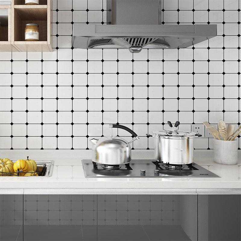 Peel and Stick Grid Wallpaper Modern Removable Kitchen Wall Covering, 43.1-sq ft