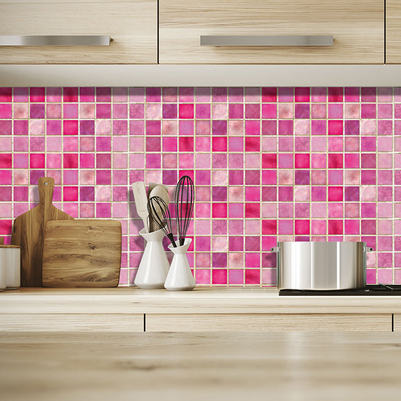 Dark Color Tile Wallpaper Panel Stick-On Bohemian Style Kitchen Wall Covering, 36 Pcs