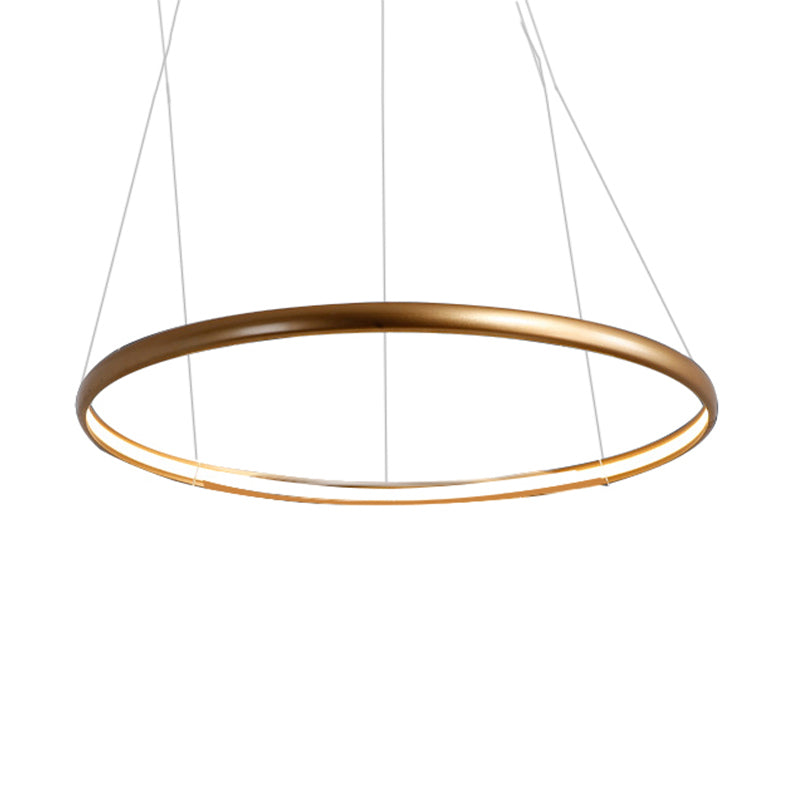 Black/Brown/Gold Orbit LED Ceiling Light Modernism 1/2/3-Light Acrylic Chandelier in Warm/White/Natural Light