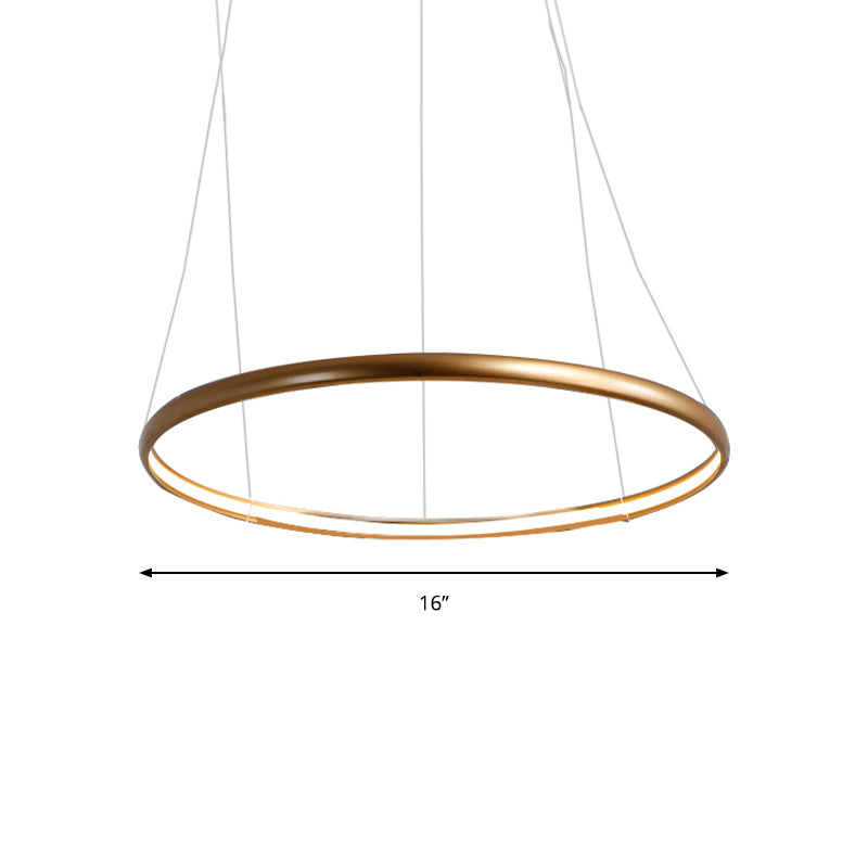 Black/Brown/Gold Orbit LED Ceiling Light Modernism 1/2/3-Light Acrylic Chandelier in Warm/White/Natural Light