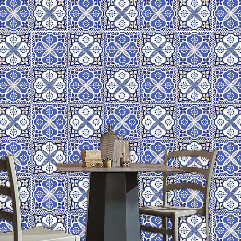 Blue Clover Wallpaper Panel Set Peel and Stick Boho Chic Dining Room Wall Decoration