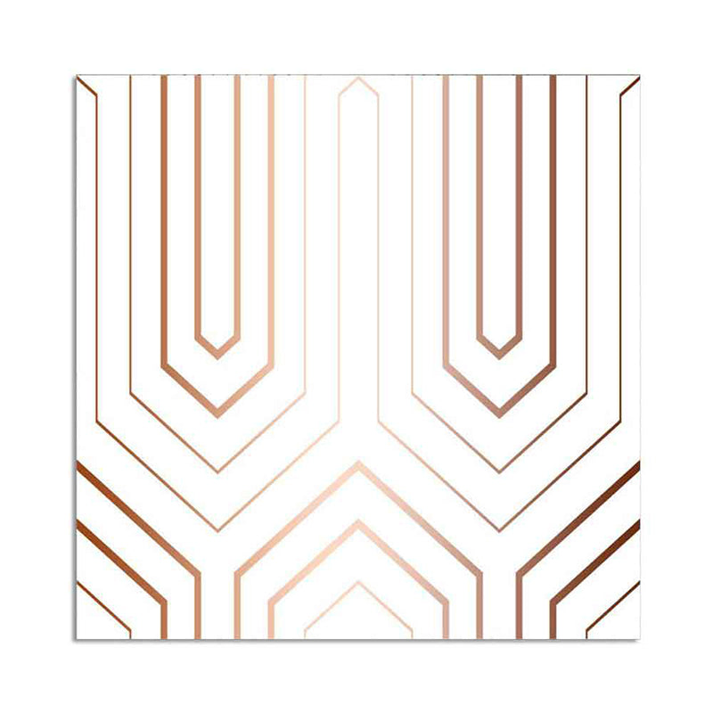 Stick On Arrow Wallpaper Panels PVC Contemporary Wall Decor in Brown on White for Kitchen