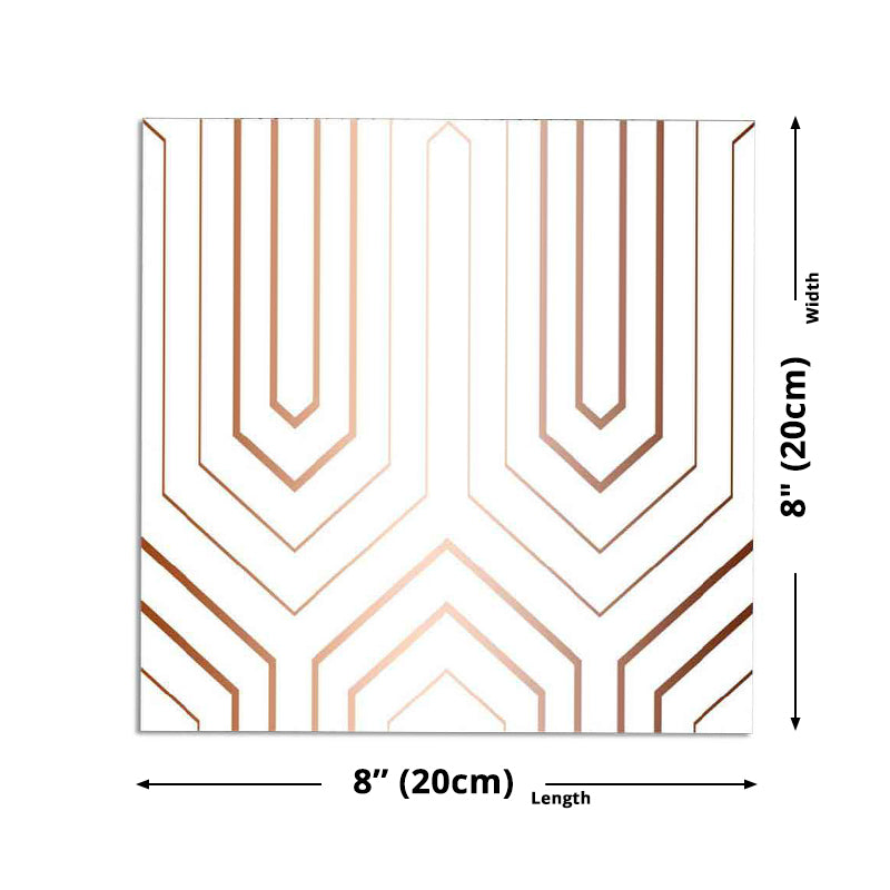 Stick On Arrow Wallpaper Panels PVC Contemporary Wall Decor in Brown on White for Kitchen