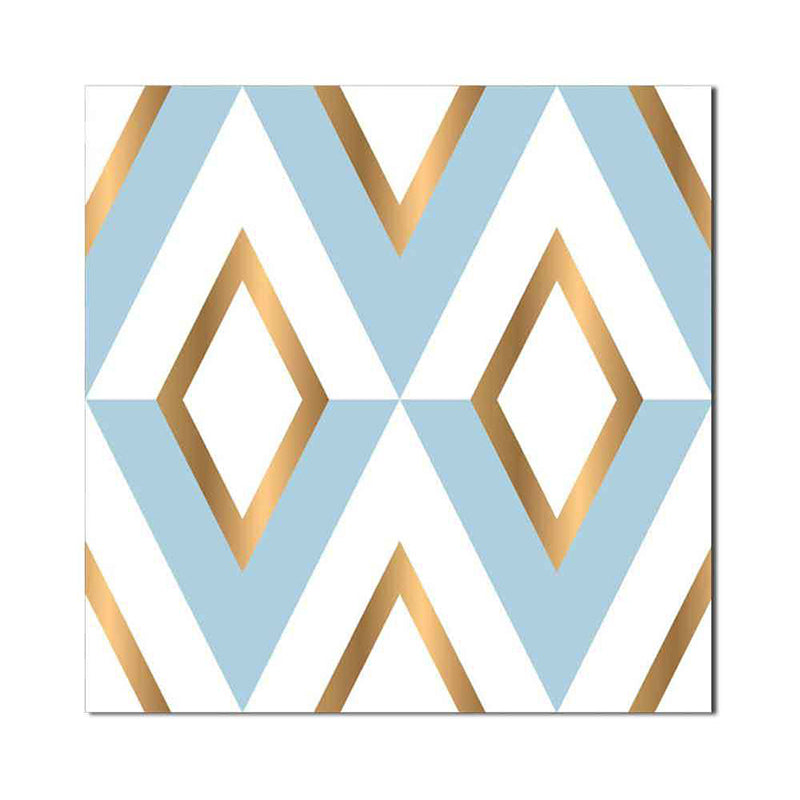 Rhombus Peel and Stick Wallpaper Panel Yellow-Blue Modern Style Wall Art for Washroom
